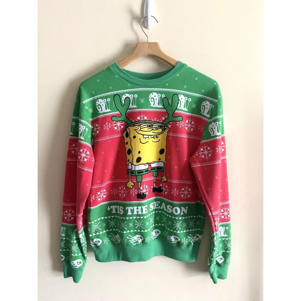 Nickelodeon SpongeBob SquarePants Ugly Christmas Sweater Men's S Tis the Season